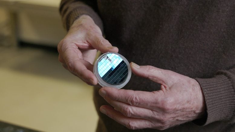 Single Crystal Silicon Carbide Wafer That Has Been Cut Into Square Chips