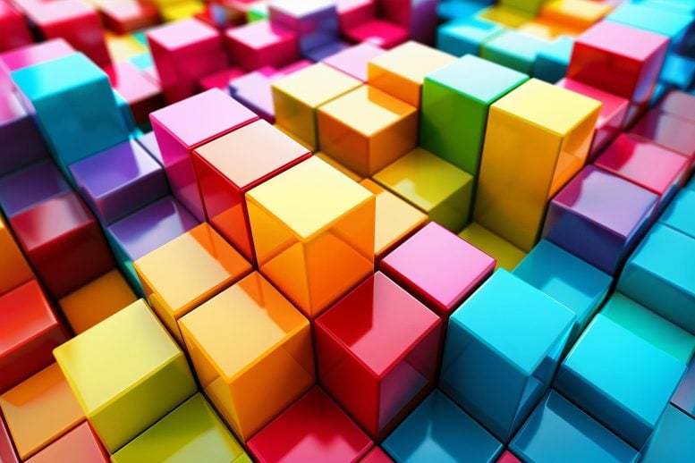 Abstract Coloful Cubes Technology Art