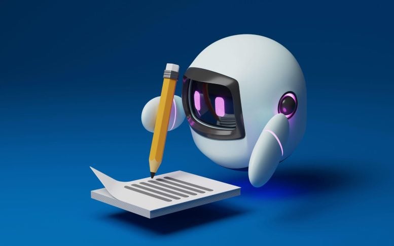 Cute Robot Writing Paper