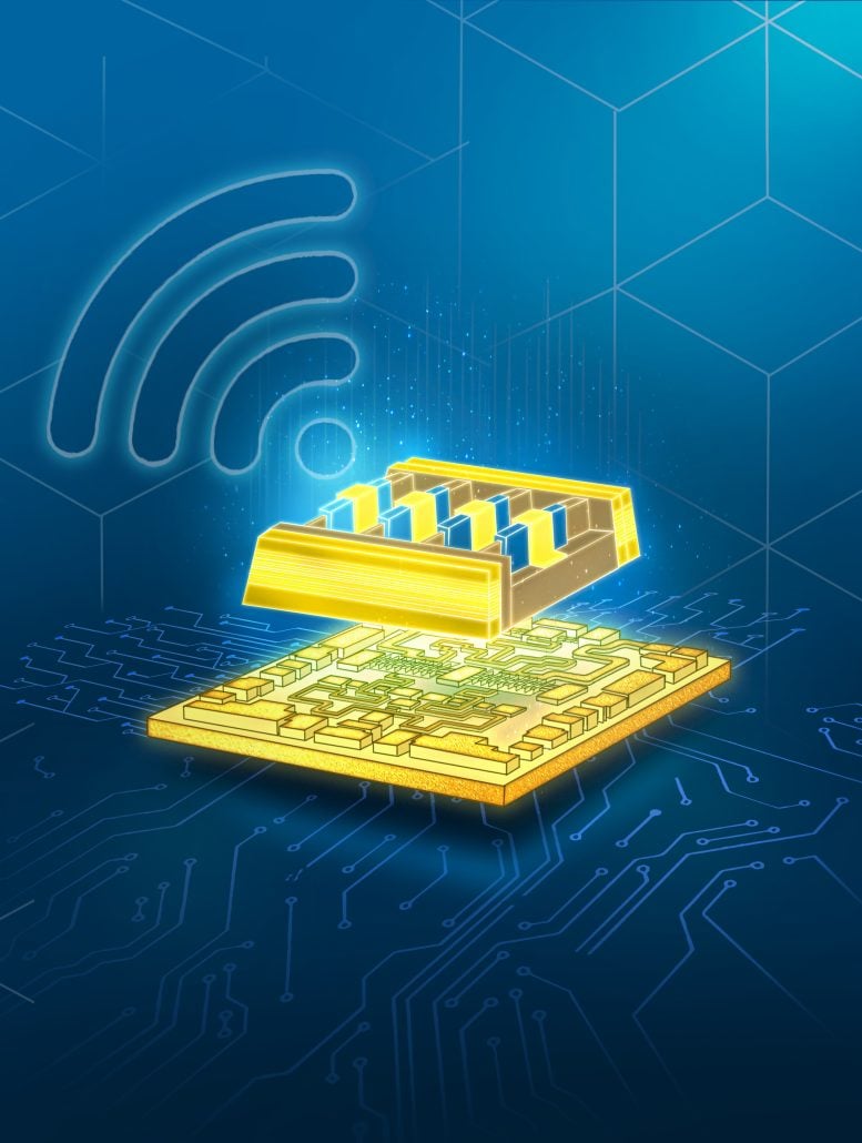 Artistic Representation of a Futuristic Semiconductor Device Enabling 6G Technology