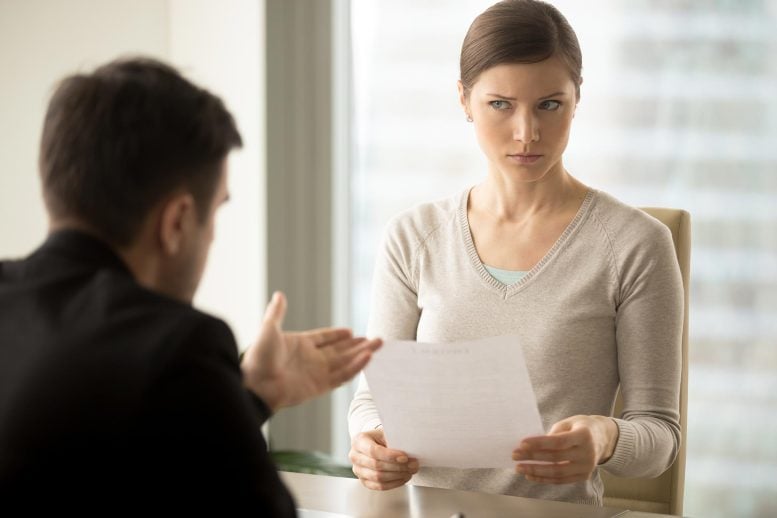 Millennial Businesswoman Skeptical Distrust