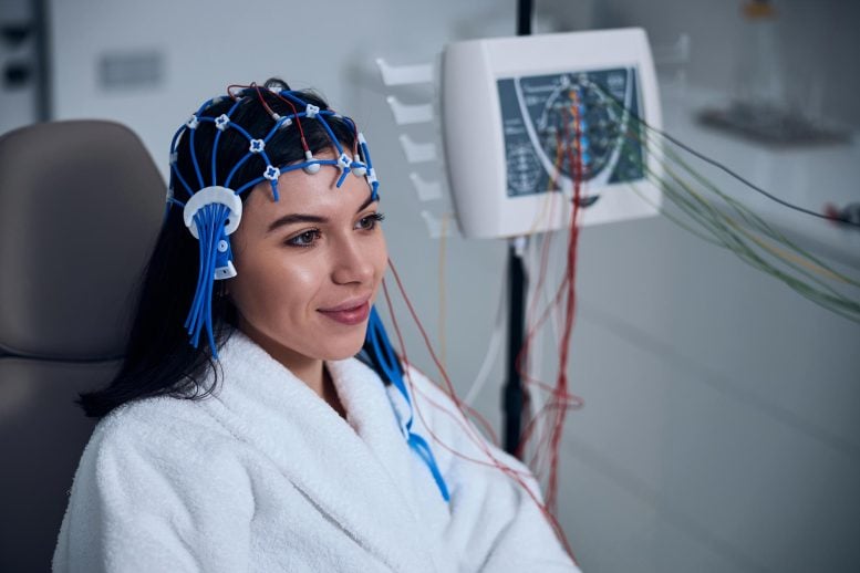 Woman EEG Brain Scan Test