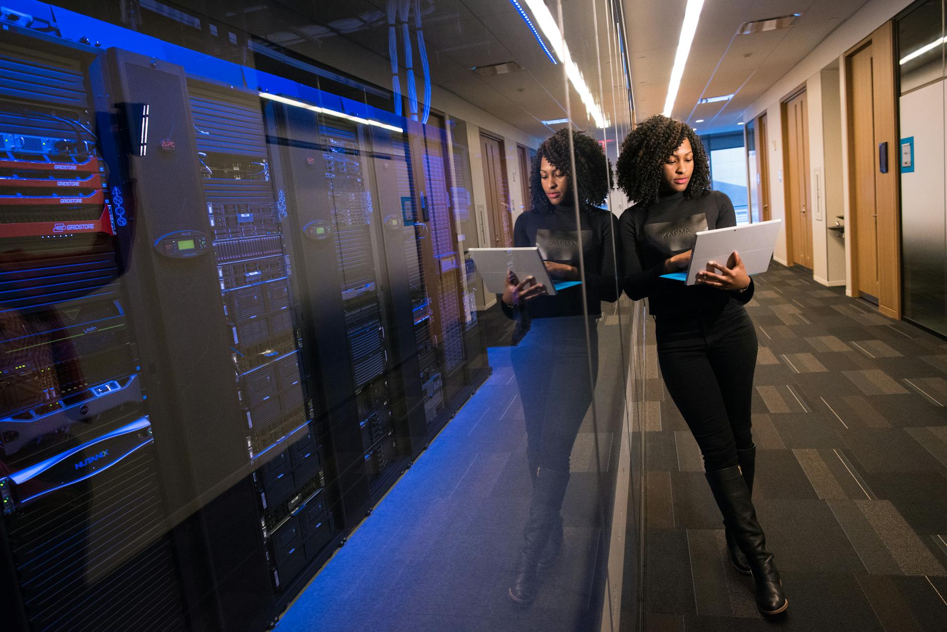 Server room infrastructure representing cloud computing platforms