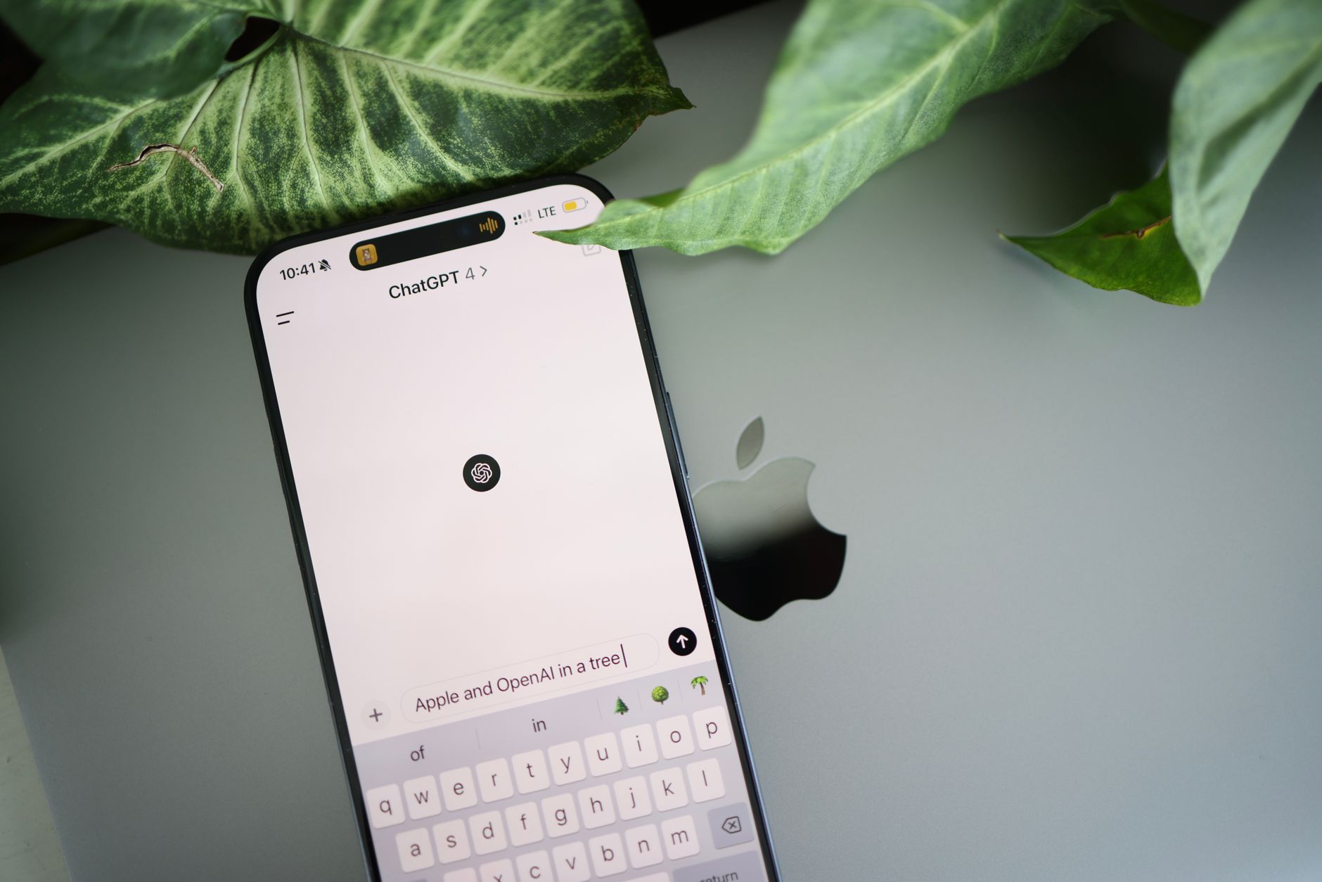 Close-up of an AI chat interface on a mobile screen