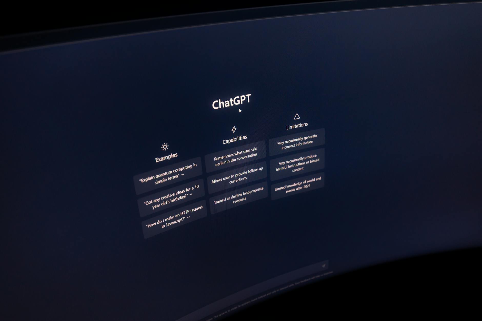 Close-up of a computer screen displaying AI-generated data analysis interface