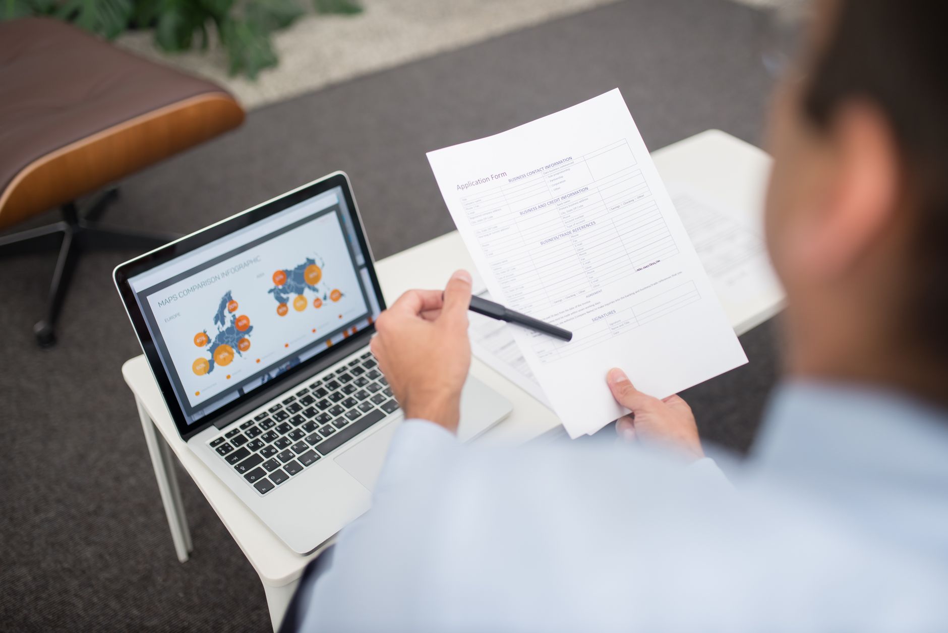Digital documents and creative tools displayed on a modern workspace screen