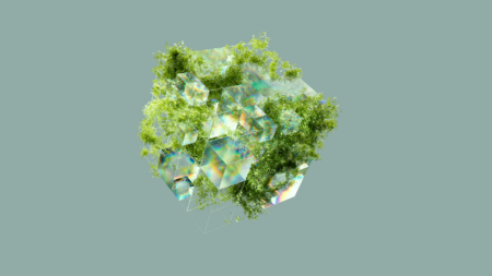 Abstract digital artwork displayed on a computer screen representing AI image generation tools