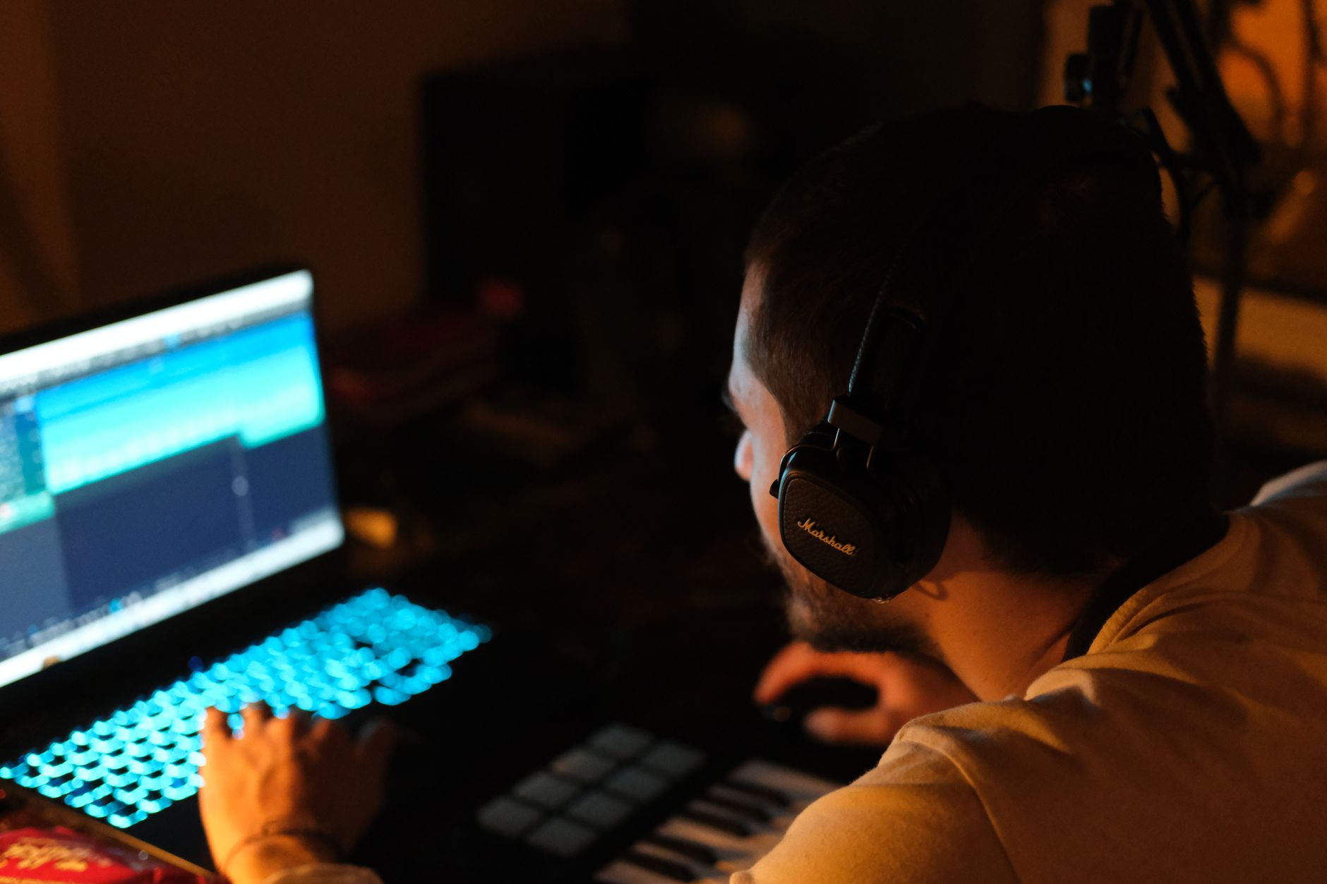 A laptop screen displaying software activity being recorded locally for privacy-focused AI memory